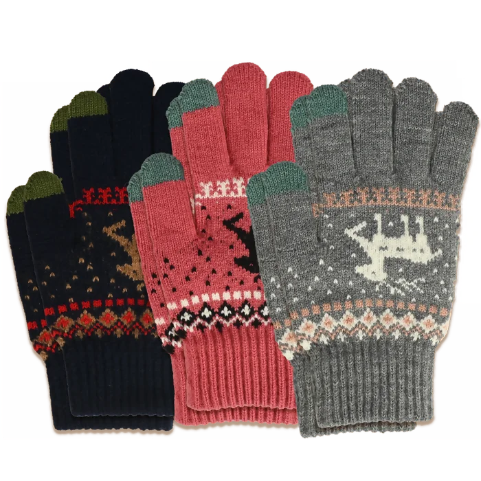 gants en maille Noël 3ass taille m de la marque NOEL EN FOLIE. Réf. NEDQ2002-M.